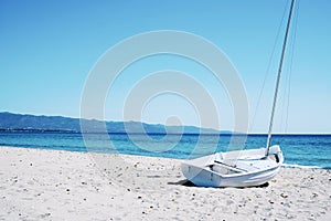 Spiaggia del Poetto beach in Sardinia, Italy photo