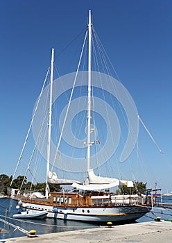 Sailboat summer vacation scene