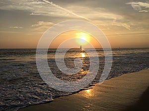 Sailboat at sunset