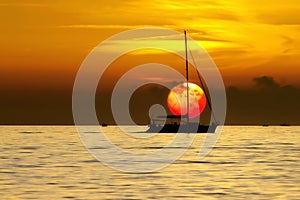 Sailboat at sunset