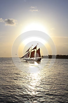 Sailboat at sunset