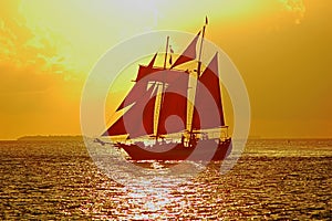 Sailboat at sunset