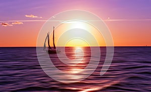 Sailboat at sunset