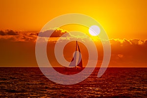 Sailboat Sunset Sailing