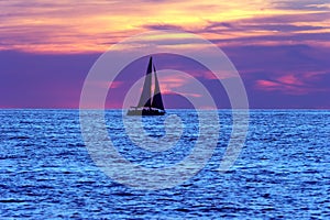 Sailboat Sunset Silhouette