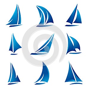 Sailboat symbol set