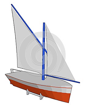 A sailboat toy vector or color illustration