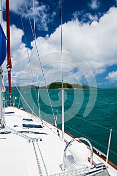 Sailboat on Tropical Reef