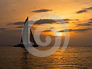 Sailboat and Tropical Sunset