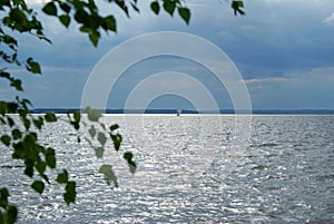 Sailboat under a stormy sky