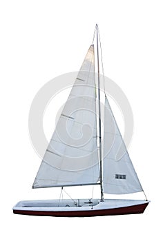 Sailboat under the white background