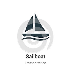 Sailboat vector icon on white background. Flat vector sailboat icon symbol sign from modern transportation collection for mobile