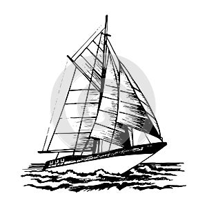 Sailboat vector sketch