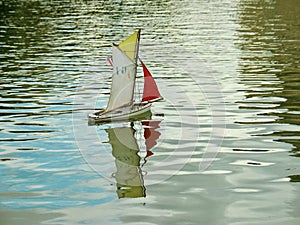 Sailboat in water for children to play with