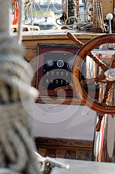 Sailboat wheel cockpit