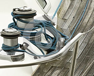 Sailboat Winches And Rope Yacht