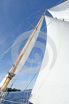 Sailboat in the wind