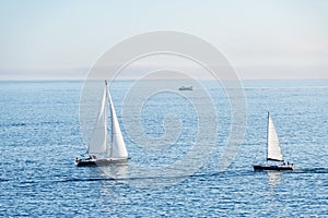 Sailboats on the Atlantic Ocean