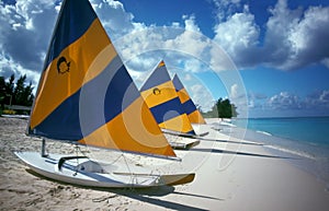 Sailboats Cayman Island Beach photo