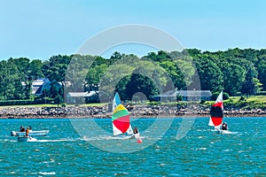 Sailboats Colorful Spinnakers Racing Padnaram Harbor Dartmouth M