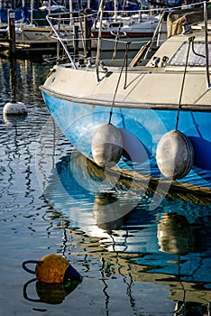 Sailboats in the Geneva harbor