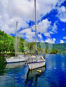 Sailboats in the harbor of Pago Pago photo