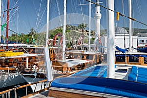 Sailboats in the harbour of Bodrum