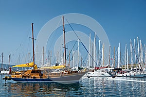 Sailboats in the harbour of Bodrum