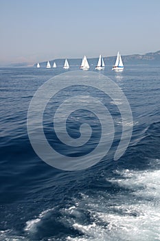 Sailboats in the Ionian sea