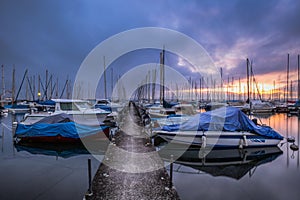 Sailboats Marina at Dawn