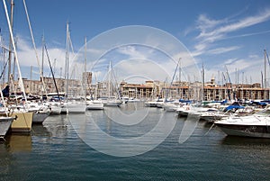 Sailboats at Marseille marina