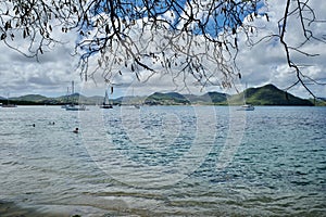 Sailboats Offshore in the Caribbean