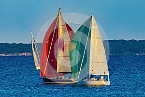 Sailboats Racing Padanaram Harbor Dartmouth Massachusetts