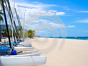 Sailboats for rent at Fort Lauderdale beach in Florida