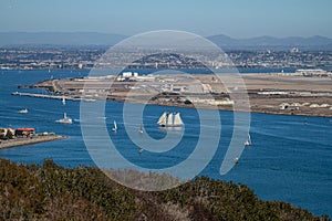 Sailboats in San Diego Bay