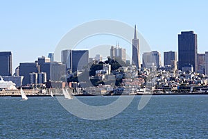 Sailboats and Skyline in San Francisco