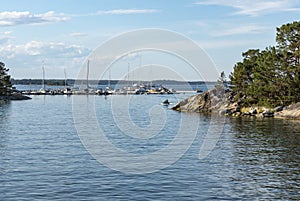 Sailboats in Stockholm archipelago photo