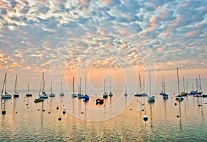 Sailboats Sunrise