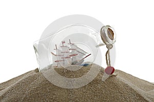 Sailcloth ship in bottle