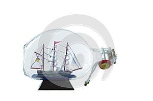 Sailcloth ship in bottle