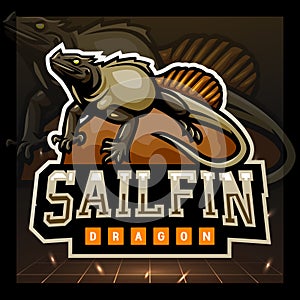 Sailfin dragon mascot. esport logo design