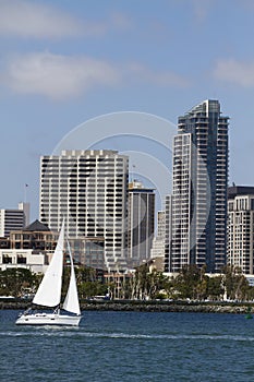 Sailing Along The Waterfront in San Diego