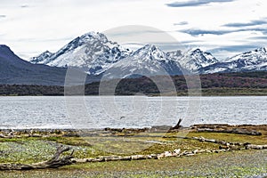 Sailing through the Beagle Channel, at the southern tip of South America, Argentina and Chile