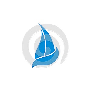 Sailing boat blue waves motion design symbol logo vector