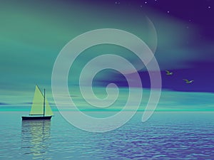 Sailing boat - 3D render