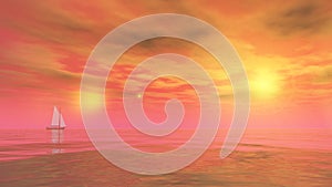 Sailing boat - 3D render