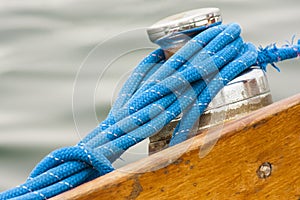 Sailing boat detail - from the capstan rope sailing