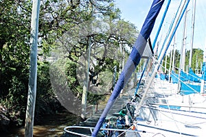 Sailing Boat Detail Mediterranean Summer Blue Sunny