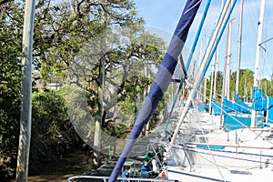 Sailing Boat Detail Mediterranean Summer Blue Sunny