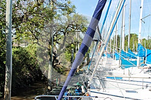 Sailing Boat Detail Mediterranean Summer Blue Sunny